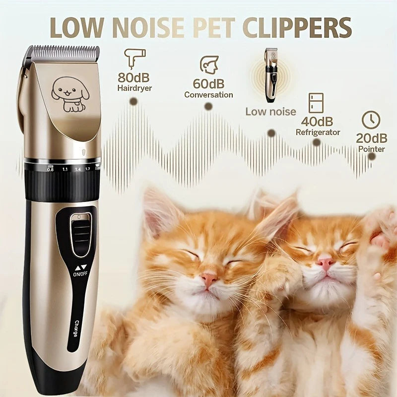 Professional Pet Hair Trimmer – Quiet Electric Clippers for Dogs & Cats